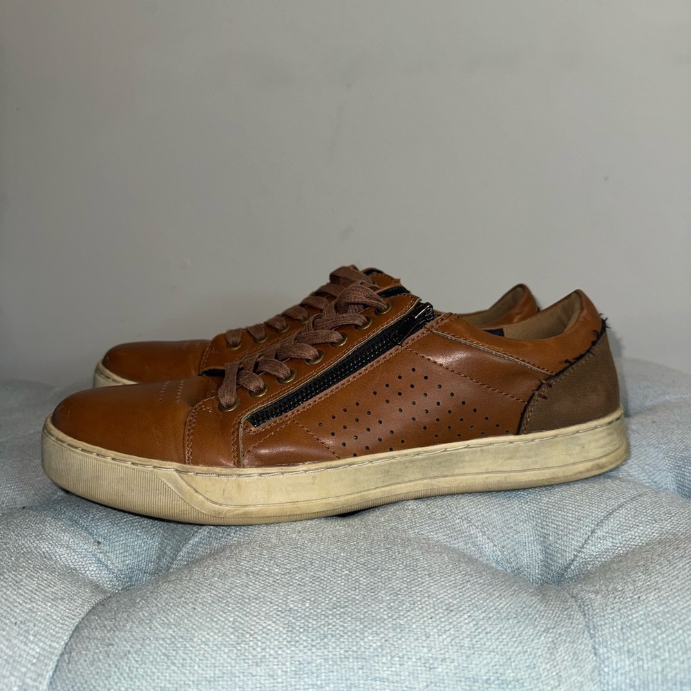 Restoration Bentley Brown Leather Sneakers. Size 10